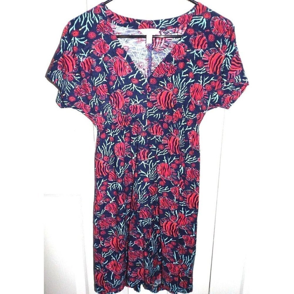 Lilly Pulitzer XS Meg Dress Reef Fish Multicolor Dress Kimono Sleeve